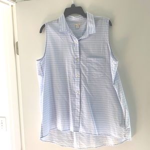 Linen Gap Striped Blue & White Sleevless Top -NWOT
